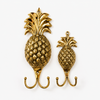 Brass pineapple double wall hook showing small and large size options side by side on white background – pineapple hook pineapple wall hook brass pineapple – tropical boho beach house coastal home decor – coat hook towel hook – housewarming gift – handcrafted solid brass Bali