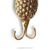  Small brass pineapple double wall hook dimensions with ruler showing 6 inch height 15cm – pineapple hook pineapple wall hook brass pineapple double wall hook – tropical boho coat hook towel hook – housewarming gift – handcrafted solid brass made in Bali UbudGlassandBrass