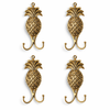 Brass pineapple wall hook set of 4 for tropical and boho home decor