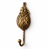 Brass pineapple wall hook in gold finish single hook for tropical wall decor