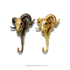 Brass ram skull wall hook shown in gold and antique finishes to compare color for gothic dark academia decor