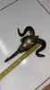 Side measurement photo showing depth from wall for brass ram skull wall hook, sturdy hook for towels and robes