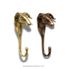 Brass ram wall hook finishes comparison gold and antique, decorative animal wall hook