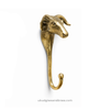Brass ram wall hook side profile showing hook depth for towel or hat