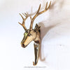 Brass Reindeer Christmas Stocking Hook mounted on wall, holiday home decor