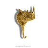 Brass rhino wall hook for safari decor luxury wall styling and unique entryway hook