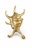 Brass sea shell wall hook variant one front view gold coastal bathroom hook