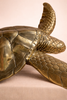 Brass sea turtle sculpture fin detail close up for luxury coastal decor