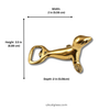 Dimensions of the brass seal bottle opener: 3.5 in (8.89 cm) high, 2 in (5.08 cm) wide and 0.5 in (1.27 cm) deep. Handmade gold brass beer bottle opener from Ubud, Bali.