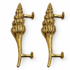 Solid brass seashell door handle set for double doors coastal nautical beach house door hardware