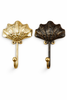 Gold and antique brass seashell wall hook set for nautical home decor