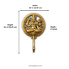 Dimension diagram for solid brass meditating Shiva wall hook showing width 5.5 inches 13.97 cm height 5.5 inches 13.97 cm depth 1 inch 2.54 cm — Lord Shiva Hindu brass hook UbudGlassandBrass handmade in Ubud Bali