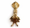 Brass squid wall hook coastal nautical decor, octopus tentacle towel hook for beach house bathroom