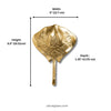Size chart for brass stingray wall hook showing 5 inch (12.7 cm) width, 6.5 inch (16.51 cm) height, and 1.25 inch (3.175 cm) depth