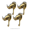Set of 4 brass wild boar skull wall hooks for gothic dark academia coat, towel, and jewelry storage