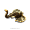 Gold elephant head coat hanger on a white background