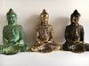 Set of Buddha statues gold antique turquoise finishes meditation decor zen home styling