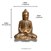 Small Buddha statue dimensions 4.5 inch brass meditation decor size reference