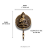 Dimensions of brass Buddha wall hook in inches and centimeters for wall hanging and decor use