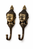 Antique brass Buddha wall hook set, spiritual home decor, coat and towel hanger