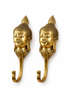 Pair of gold Buddha wall hooks minimalist zen decor, bathroom and entryway hanger