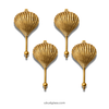 Set of 4 solid brass clam shell wall hooks for coastal decor, nautical bathrooms, and beach house interiors