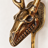 Brass Deer Skull Wall Hook – Gothic Antler Coat Hook in Gold or Dark Antique