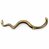 Side profile of solid brass cobra door handle showing curved snake body design and sculptural detail