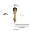 Cobra door handle dimensions diagram, 14 inch solid brass snake door pull with mounting measurements