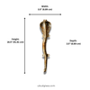 Dimensions of solid brass cobra door handle showing measurements for entry door installation and mounting distance