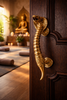 Luxury brass cobra door handle on interior door statement home hardware decor