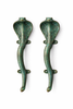 Green patina cobra door handle set solid brass snake door pulls for double door entry hardware