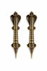 Cobra door handle set pair in antique brass finish, solid brass snake door pulls for double entry doors