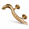 Curved cobra door pull in solid brass, serpent handle profile for front door hardware