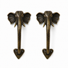 Dark antique brass elephant trunk door handle set, luxury double door pull hardware, dark academia decor, handcrafted Bali artisan decor and unique statement door handles