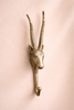 Decorative brass impala animal wall hook sculpture for safari and boho decor
