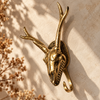 Brass Deer Skull Wall Hook – Gothic Antler Coat Hook in Gold or Dark Antique