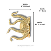Left orientation brass octopus door handle with tentacles curving to the right