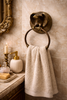 Eagle towel ring holding hand towel in bathroom, brass wall mounted towel holder
