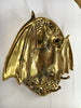 gold brass bat wall hook angled detail polished gothic decor wall hook