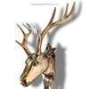 Shiny gold brass reindeer wall hook, holiday stocking hanger
