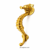Polished gold brass seahorse door pull luxury nautical decorative hardware