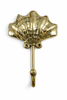 Gold brass seashell wall hook for bathroom towel or robe hanger