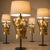 Gold brass female torso sculpture transformed into sculptural lamp decor, maximalist decor, eclectic home decor, boudoir decor, luxury gold home decor statement piece