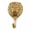 Polished gold brass lion head wall hook luxury animal wall decor