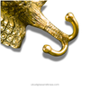Gold brass peacock wall hook for holding necklaces and accessories