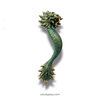Green patina dragon door handle aged brass decorative hardware