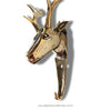 Handcrafted brass reindeer hook with antique black-gold finish, close-up