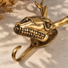 Brass Deer Skull Wall Hook – Gothic Antler Coat Hook in Gold or Dark Antique