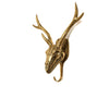 Brass Deer Skull Wall Hook – Gothic Antler Coat Hook in Gold or Dark Antique